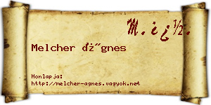 Melcher Ágnes névjegykártya