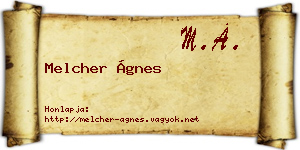 Melcher Ágnes névjegykártya